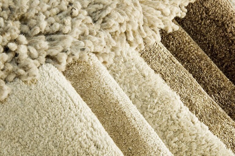 What are the five types of carpet fibers?